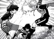 Rin, Isagi, and Kaiser as seen in the manga (Image via Kodansha)
